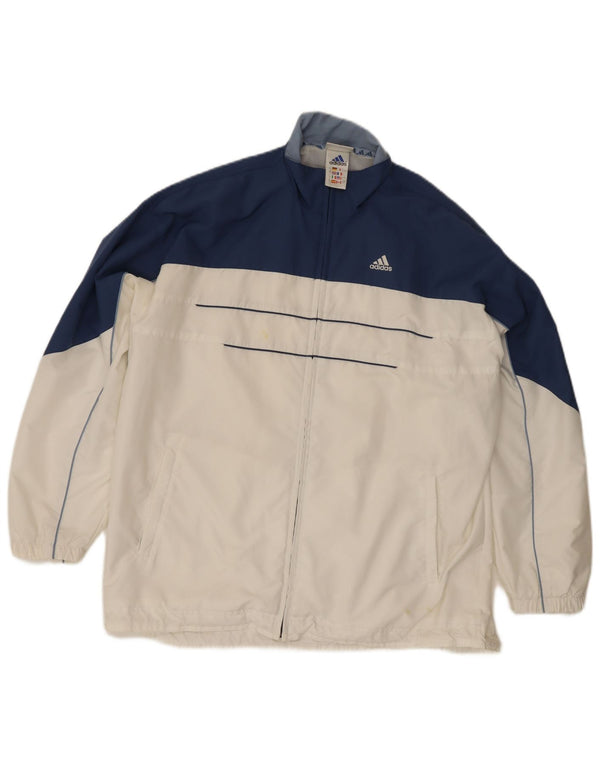 Adidas Womens Oversized Tracksuit Top Jacket UK 16 Large White Colourblock