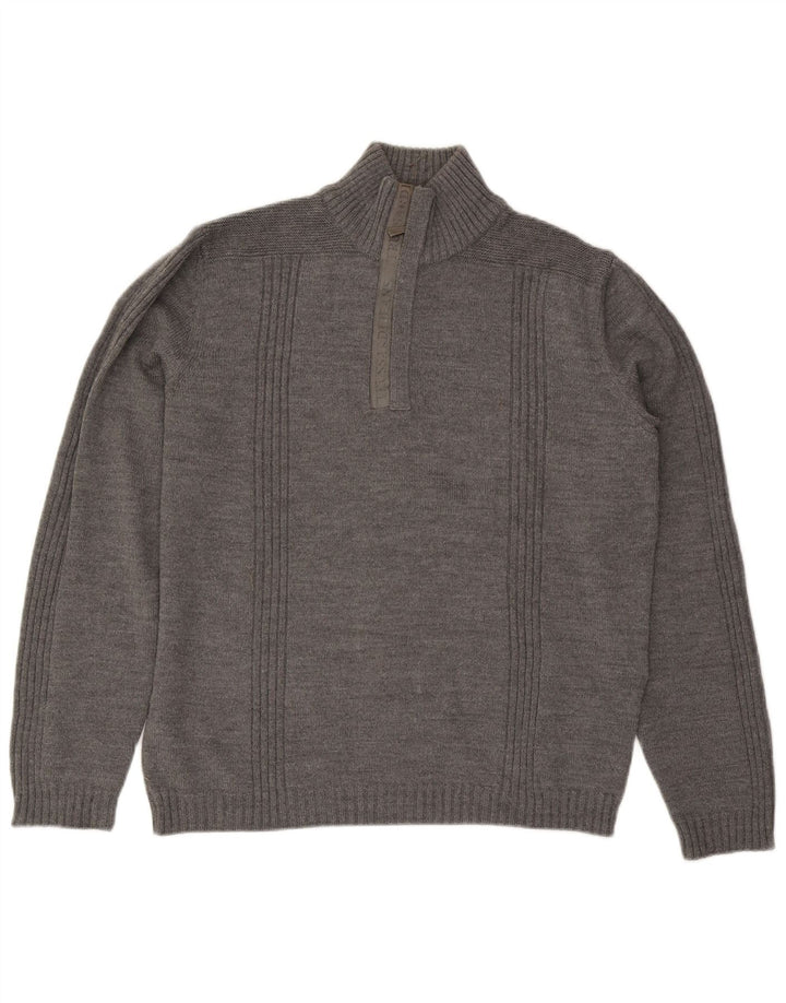Suéter masculino Trussardi Jeans com zíper e gola XL cinza
