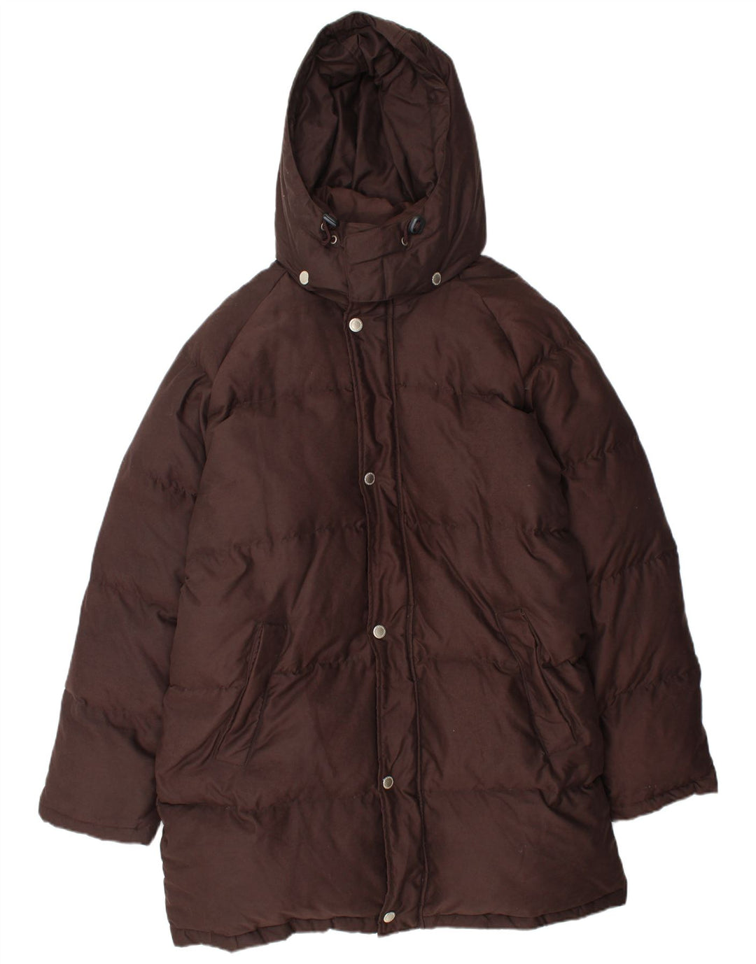 Casaco acolchoado com capuz masculino Sergio Tacchini Reino Unido 42 XL marrom poliéster