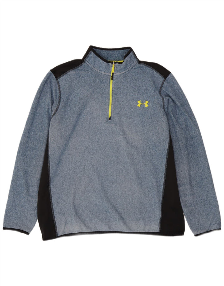 Under Armour Masculino Zip Neck Moletom Jumper XL Azul Colourblock Poliéster