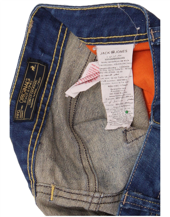 JACK & JONES Calça Jeans Masculina Slim W32 L32 Azul Algodão