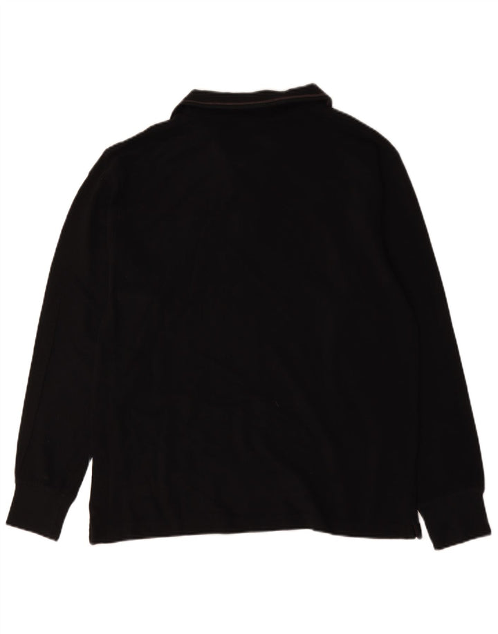 Camisa polo masculina de manga comprida Charro grande algodão preto