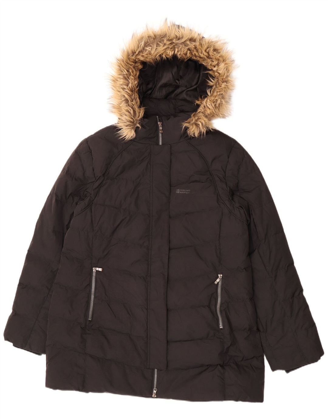 Casaco acolchoado com capuz feminino Mountain Warehouse UK 18 XL poliéster preto