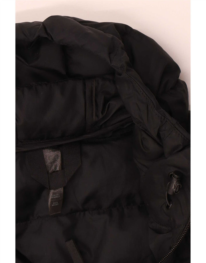 Jaqueta acolchoada com capuz feminina Adidas UK 16 grande poliéster preto
