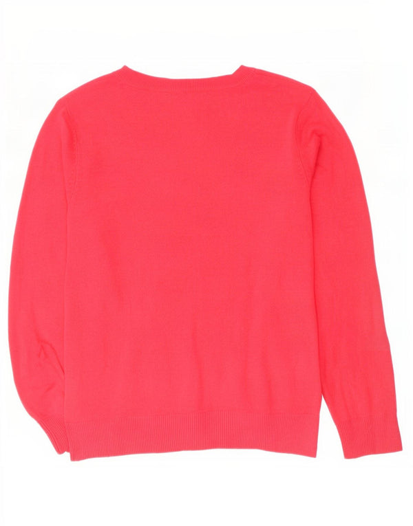 Marks & Spencer Womens Boat Neck Jumper Sweater UK 12 Medium Pink