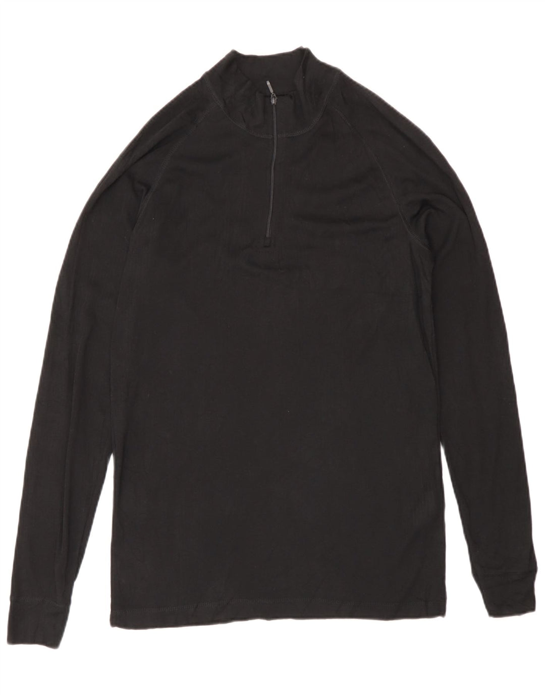 Mountain Warehouse Mens Zip Neck Pulôver Treino Top Pequeno Preto