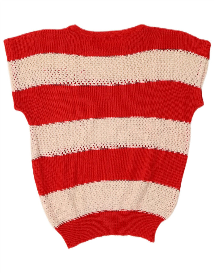 Suéter feminino VINTAGE com gola redonda e gola redonda UK 14 médio multicolorido