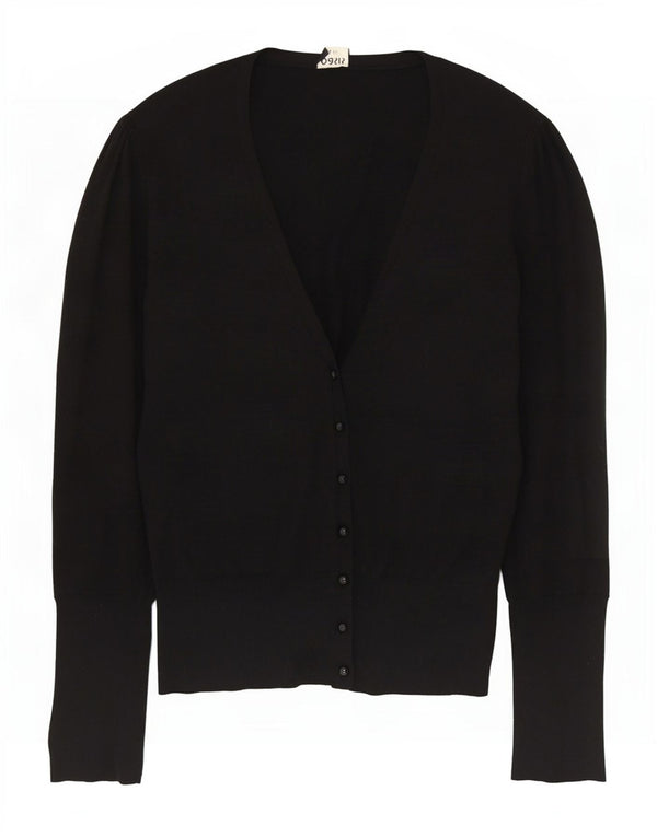 Suéter cardigã feminino Oasis UK 14 algodão preto médio