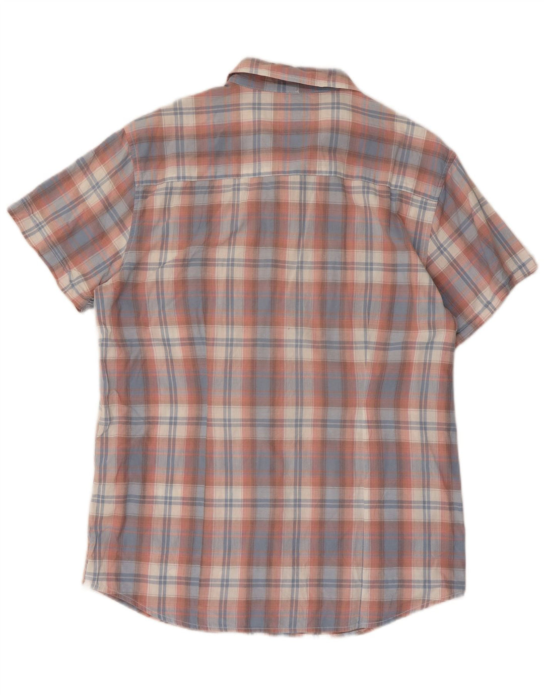 Camisa masculina Wrangler de manga curta slim XL azul xadrez algodão