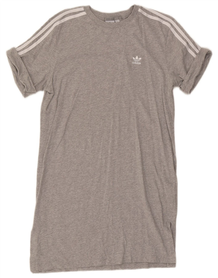 Adidas Camiseta Feminina Vestido UK 12 Cinza Médio