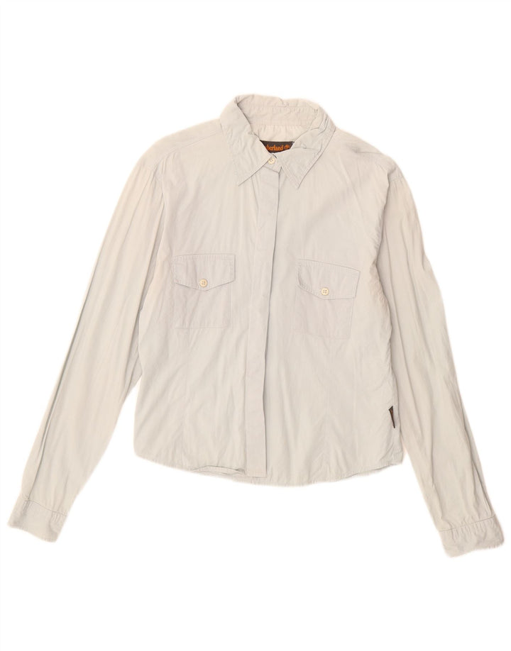 Camisa Timberland Mulher UK 12 Médio Algodão Azul