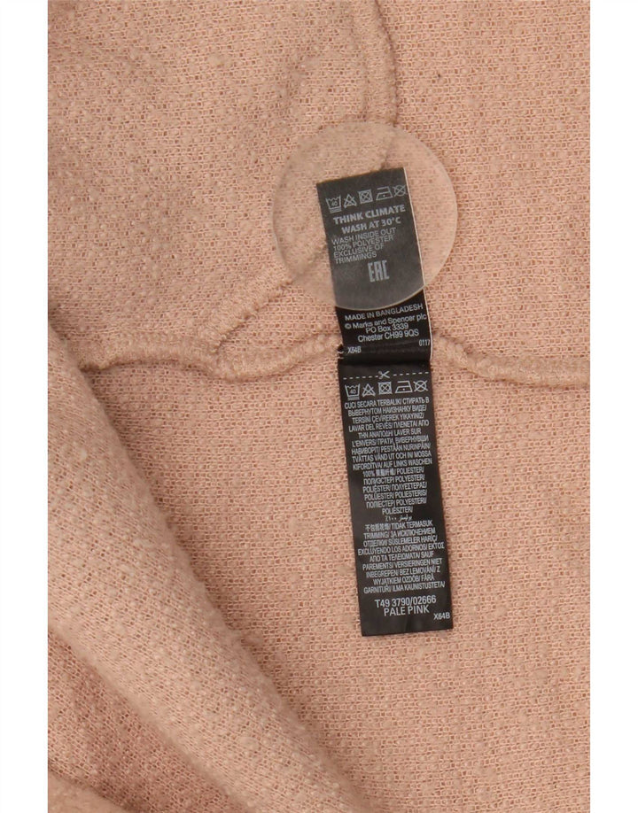 Sobretudo aberto feminino Marks & Spencer Reino Unido 14 grande poliéster rosa