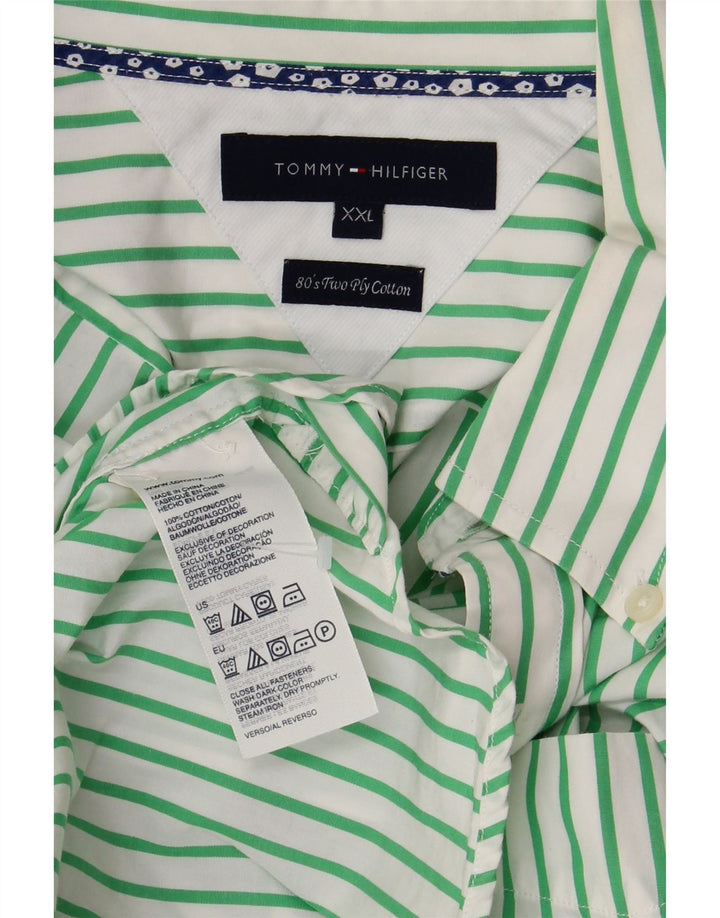 Camisa masculina TOMMY HILFIGER 2XL algodão listrado verde