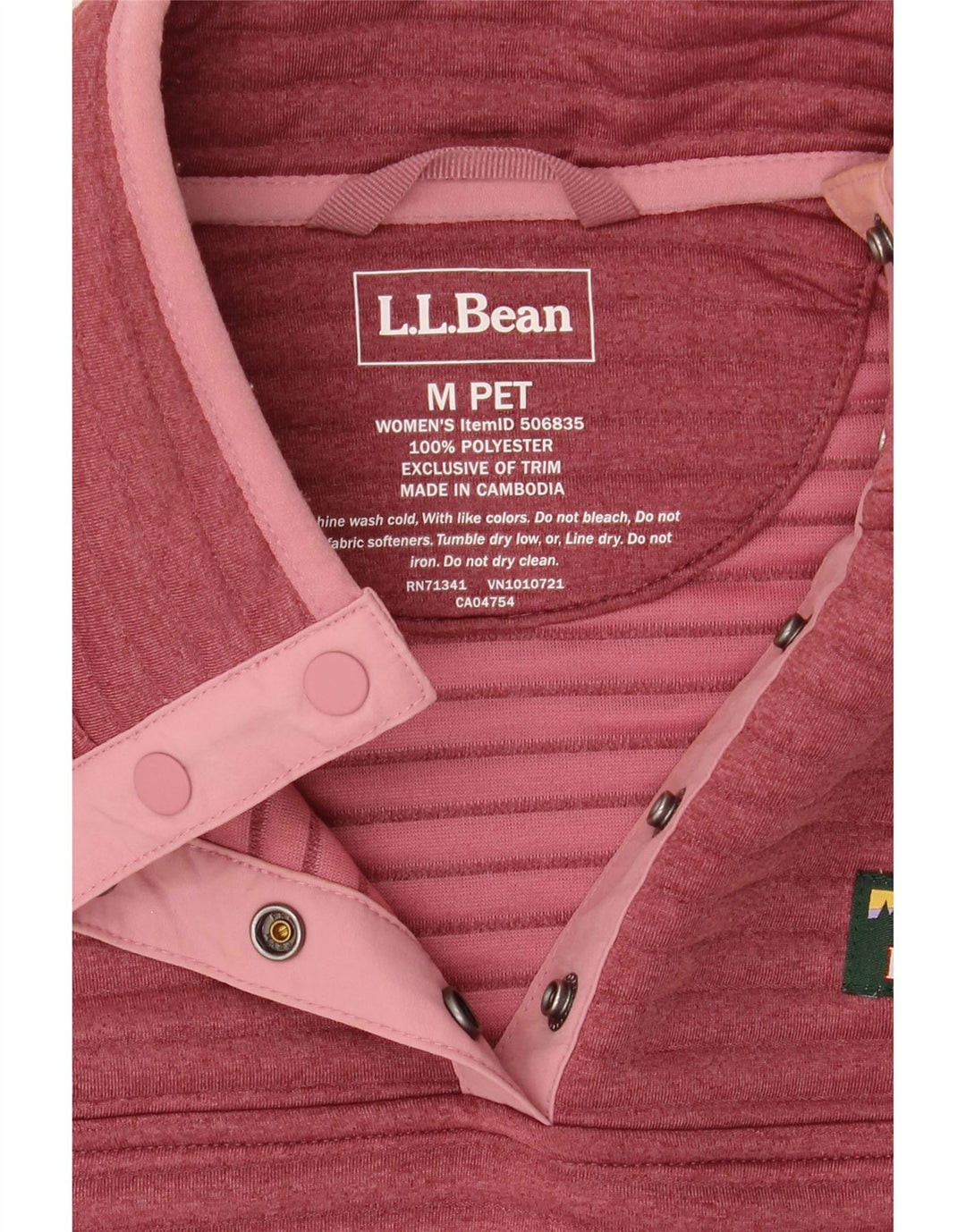 Suéter feminino L.L.BEAN com gola redonda e botão Reino Unido 14 médio Borgonha