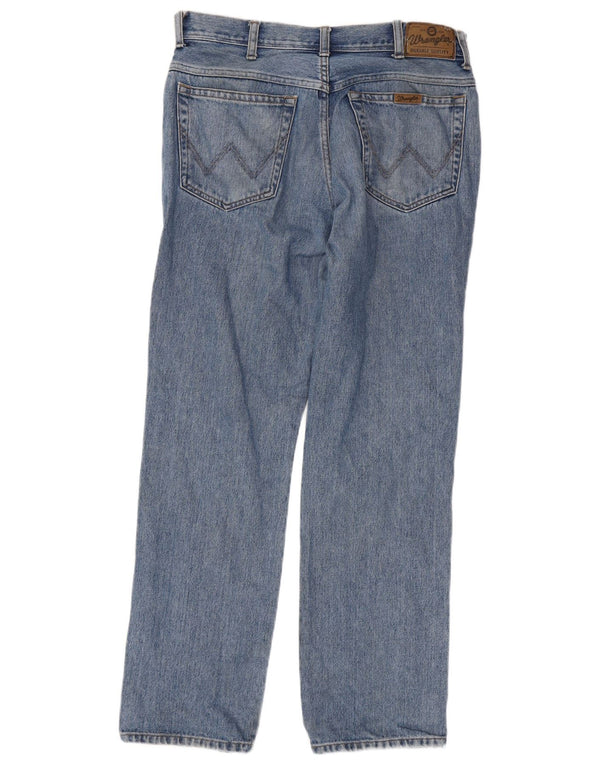 Wrangler masculino regular fit jeans reto W34 L32 algodão azul