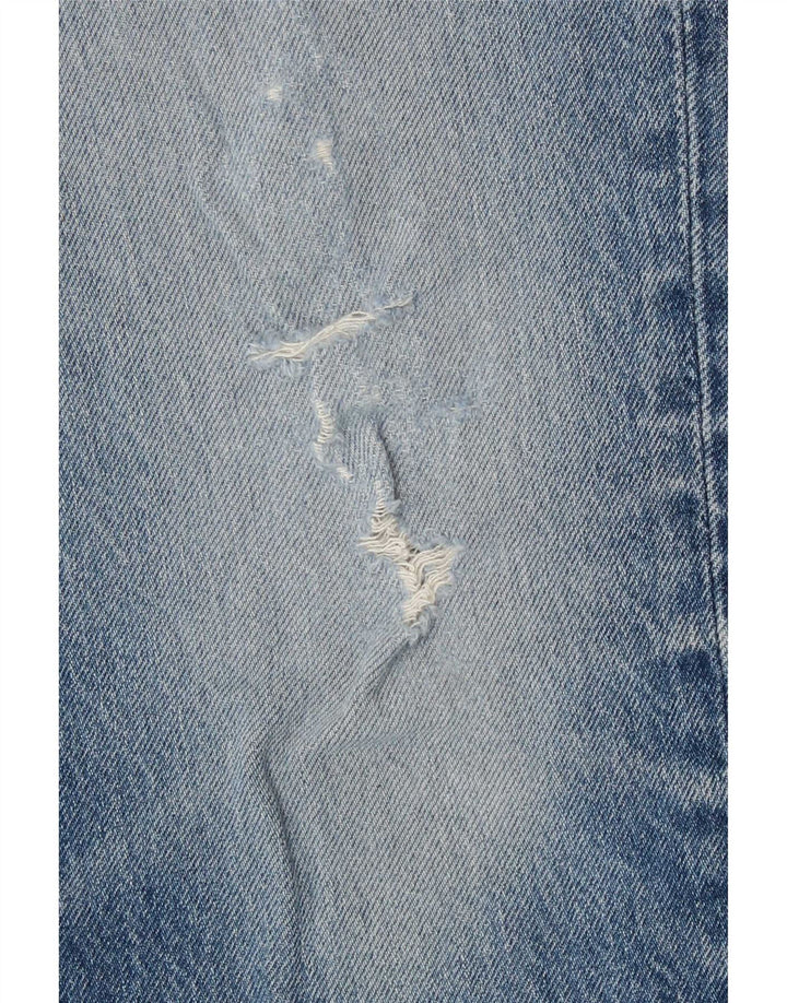 Calça jeans reta masculina Levi's desgastada W32 L30 azul algodão