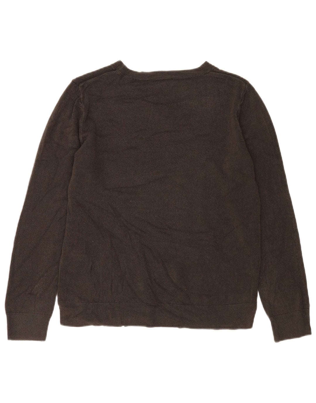 Suéter feminino Marks & Spencer com gola canoa Reino Unido 14 acrílico marrom médio