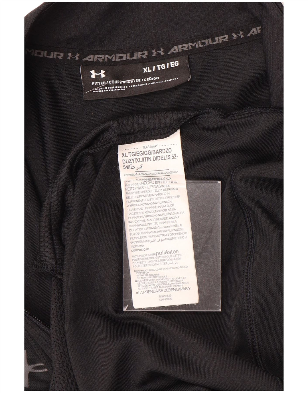 Under Armour Mens Fitted Tracksuit Top Jacket XL Poliéster Preto