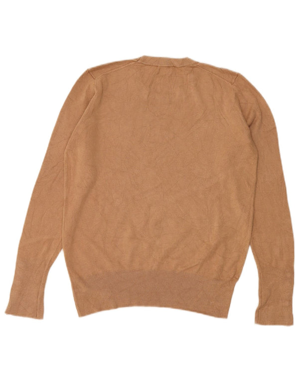 Zara Suéter feminino com gola redonda, Reino Unido 12, marrom médio
