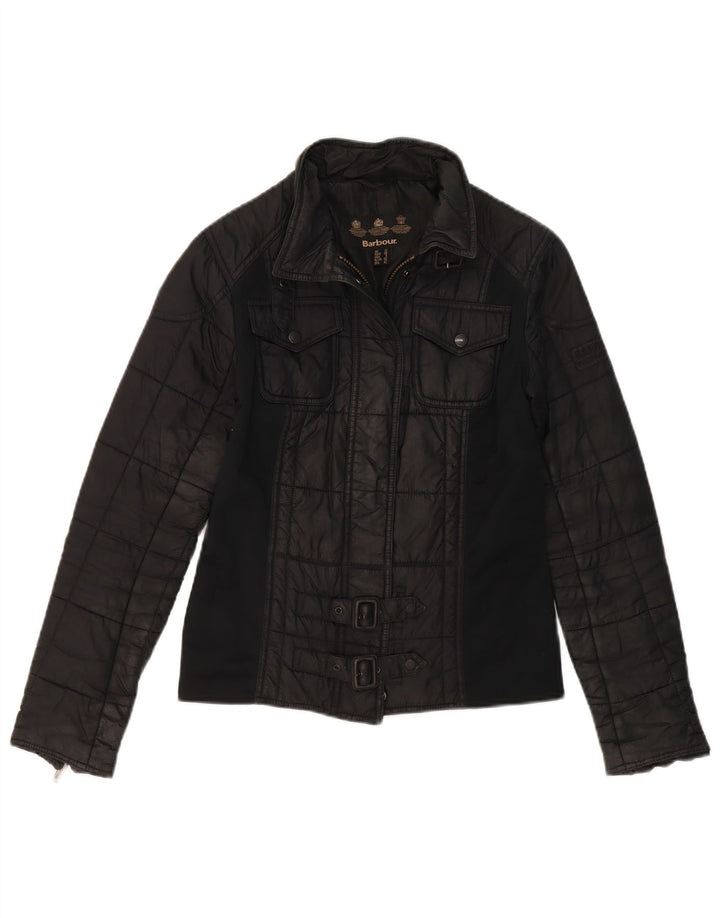 Jaqueta acolchoada feminina BARBOUR UK 12 poliamida preta média