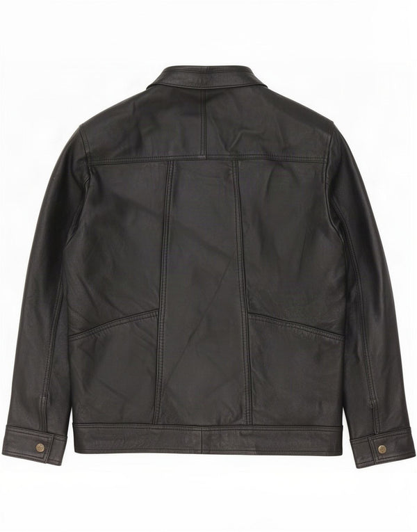 Vintage Mens Leather Biker Jacket UK 40 Large Black