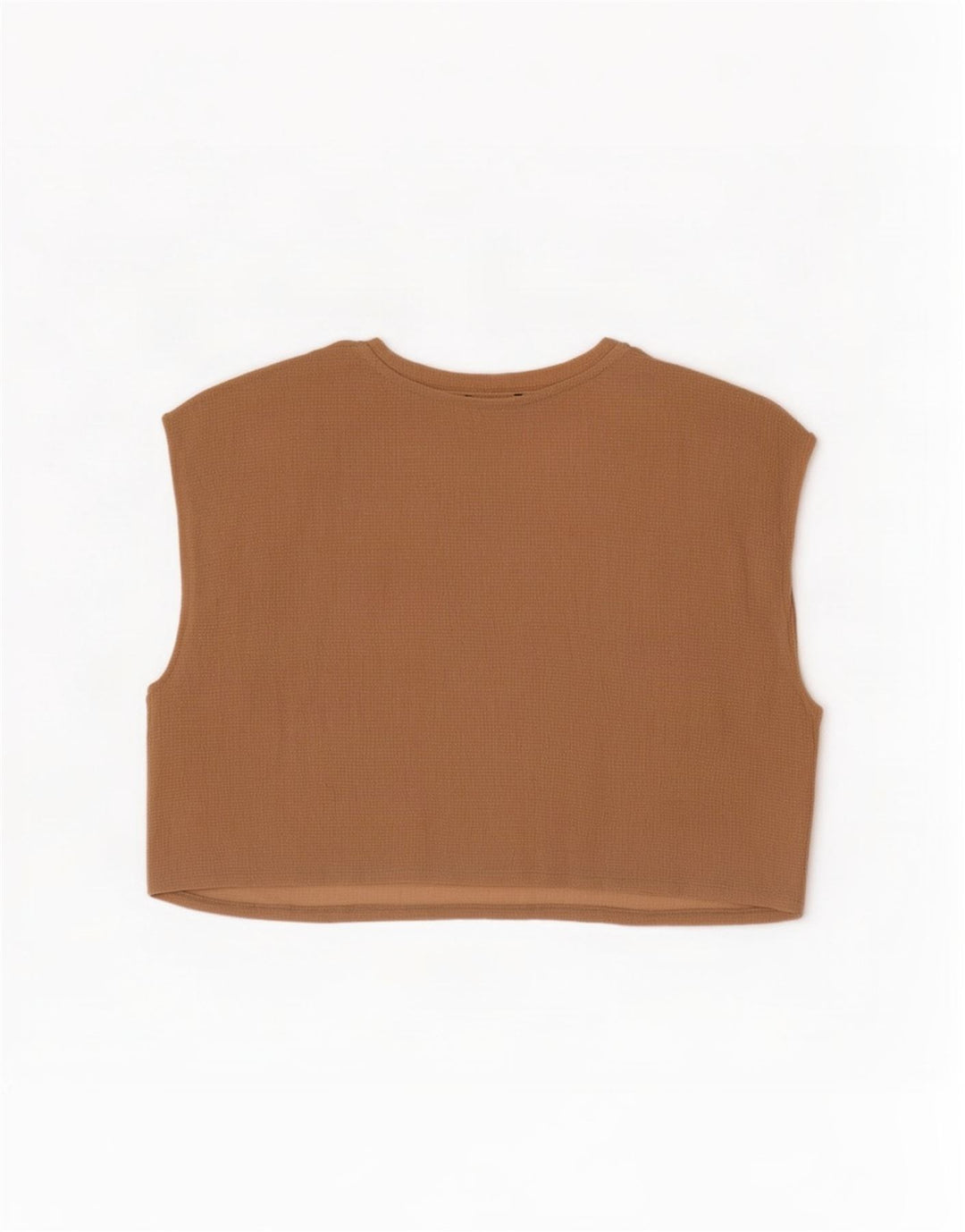 Blusa feminina Zara cropped sem mangas oversized Reino Unido 10 pequena bege
