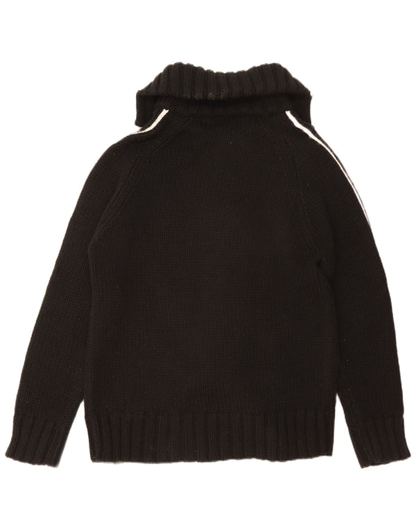 Suéter cardigã masculino vintage grande acrílico preto