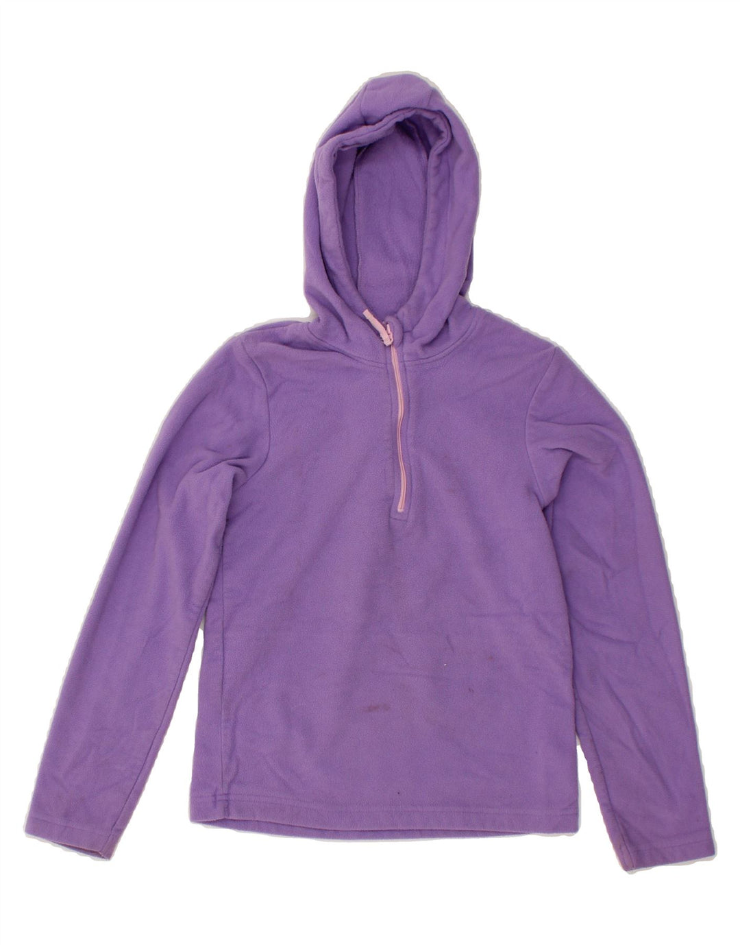 MOUNTAIN WAREHOUSE Girls Hooded Zip Neck Fleece Jumper 9-10 Years Purple Vintage Mountain Warehouse and Second-Hand Mountain Warehouse from Messina Hembry 
