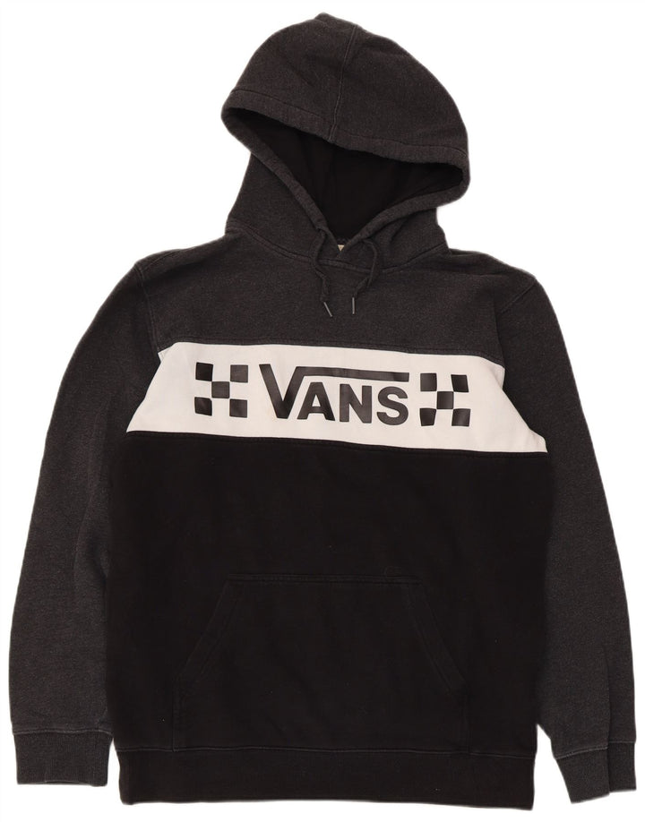 Vans masculino gráfico moletom com capuz cinza médio algodão colorblock