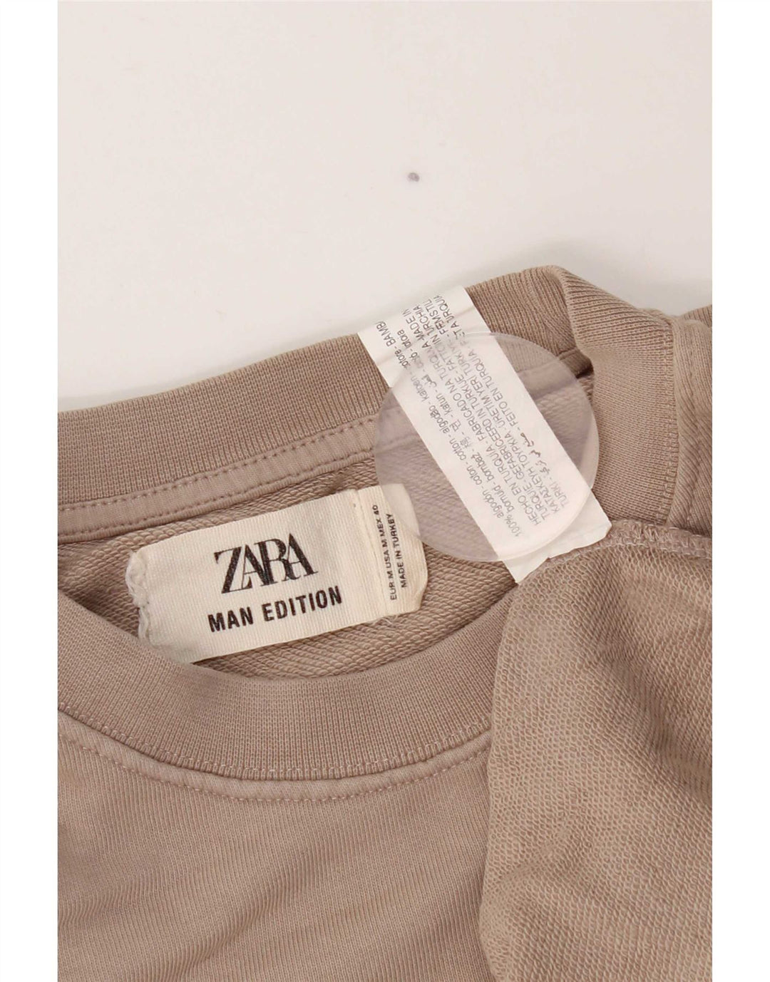 Zara Moletom Masculino Jumper Médio Bege Algodão