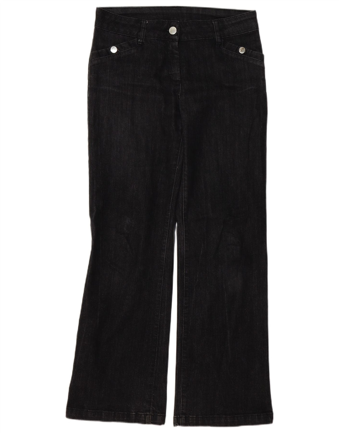 Calça jeans feminina WALLIS Bootcut UK 12 médio W32 L32 algodão preto