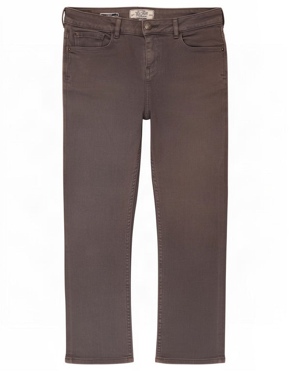 Calça jeans feminina Fat Face UK 8 pequena W30 L23 algodão cinza