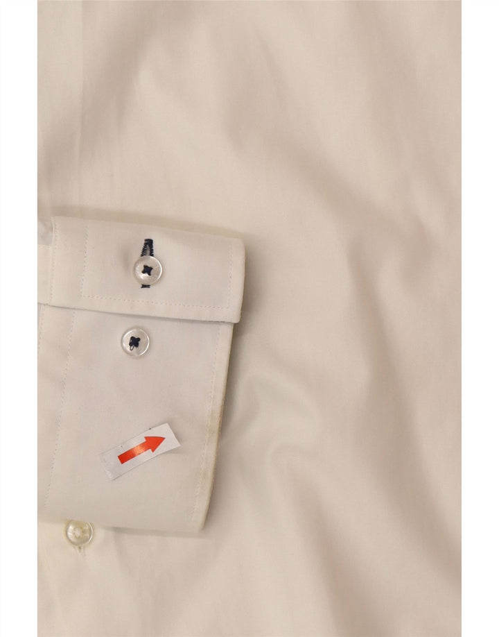 Camisa masculina Hugo Boss Slim Fit tamanho 44 17 1/2 XL algodão branco