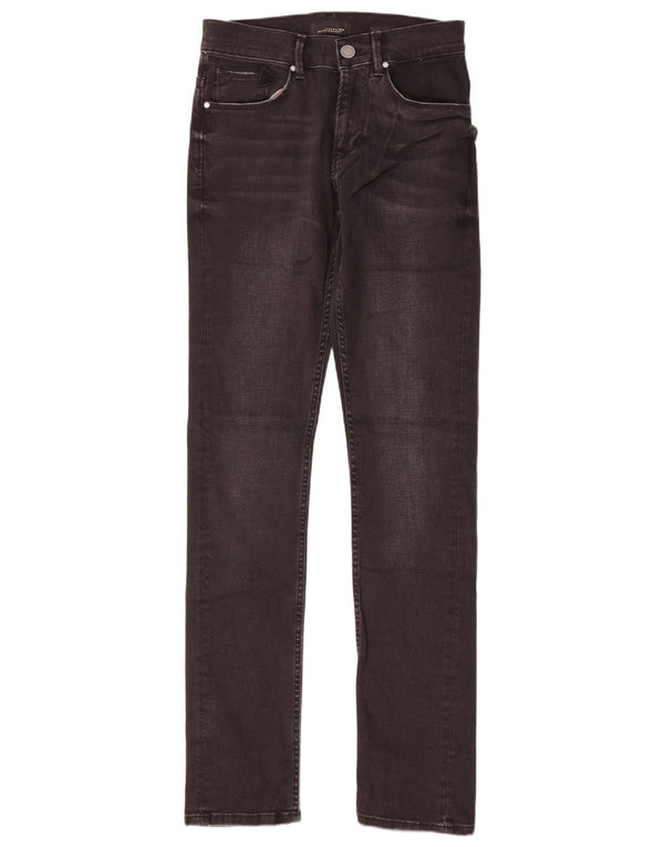 Zara Mens Slim Jeans EU 38 Pequeno W30 L33 Algodão Preto