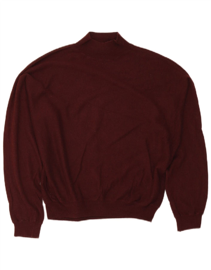 Zara Suéter feminino oversized com gola de tartaruga Reino Unido 14 Médio Borgonha