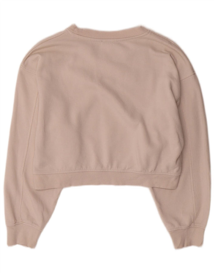 Zara Womens Crop Full Tracksuit UK 14 Médio Algodão Branco