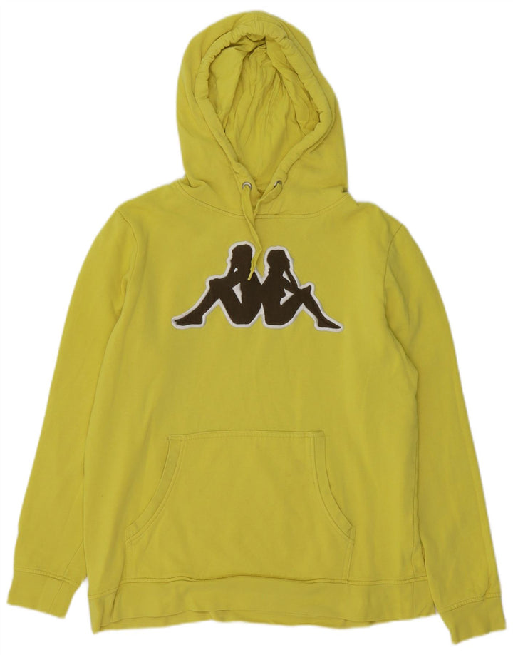KAPPA moletom com capuz masculino gráfico médio algodão amarelo