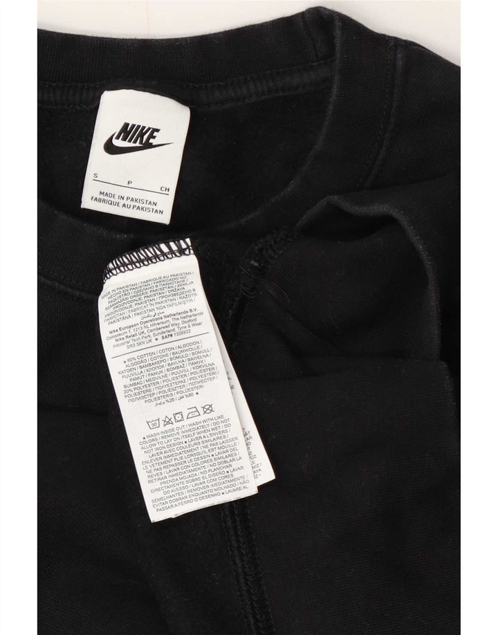 Nike Womens Crop Oversized Moletom Jumper UK 10 Pequeno Algodão Preto