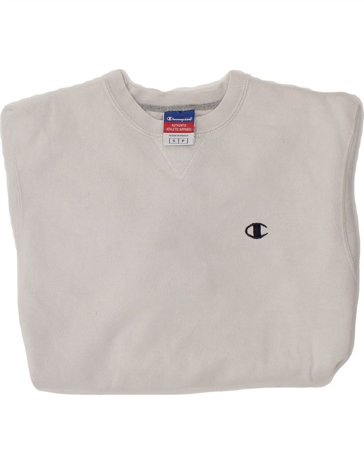 CHAMPION Mens Sweatshirt Jumper Small White Vintage Champion and Second-Hand Champion from Messina Hembry 