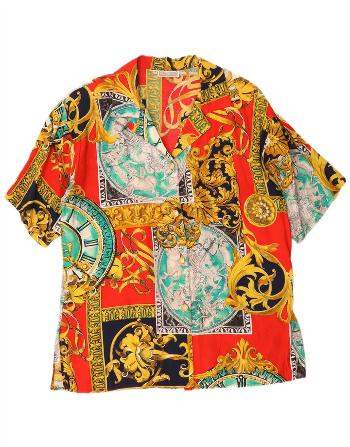 Camisa feminina Giulia Galanti manga curta UK 14 média multicolorida