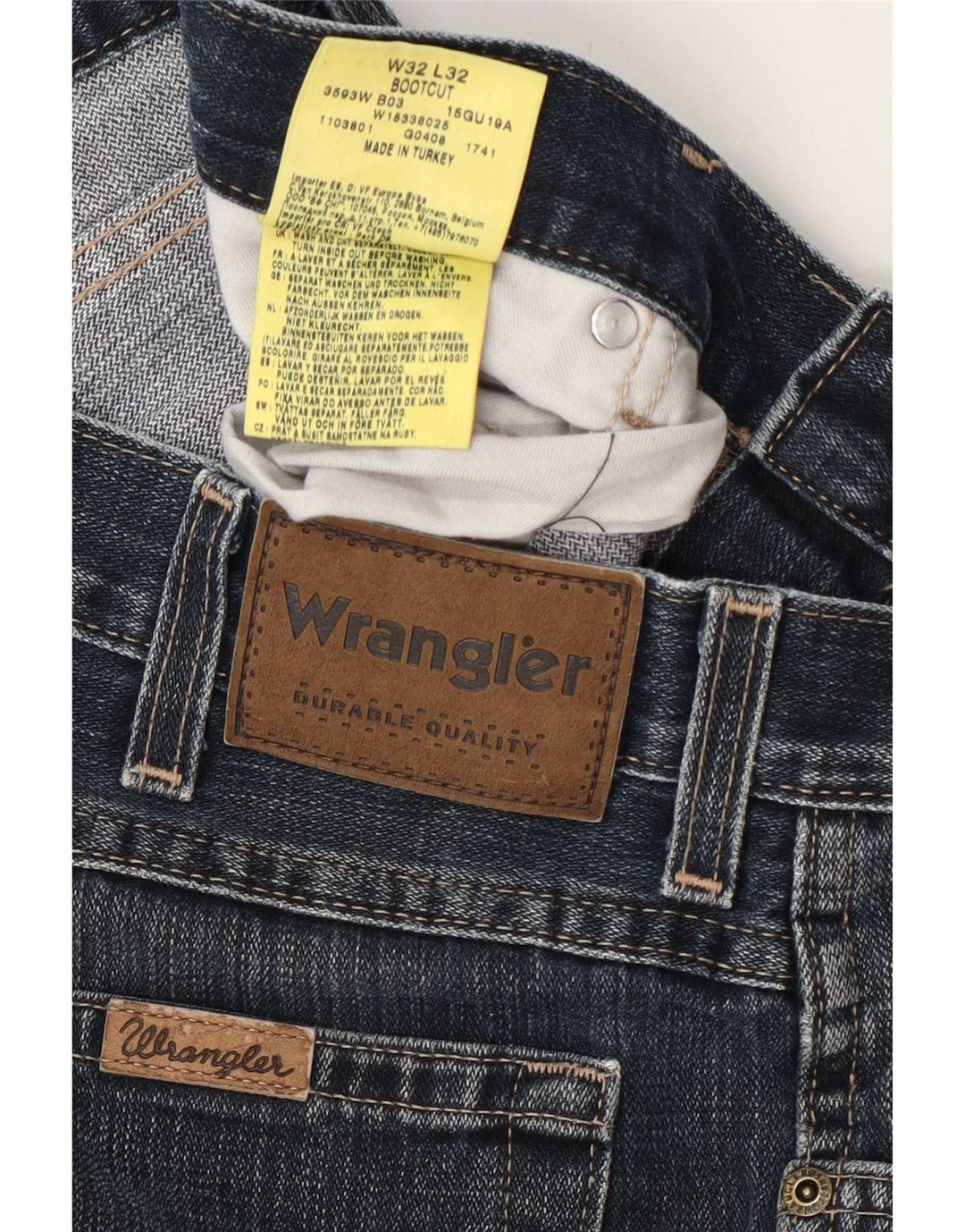 Wrangler Mens Bootcut Jeans W32 L32 Azul Marinho Algodão