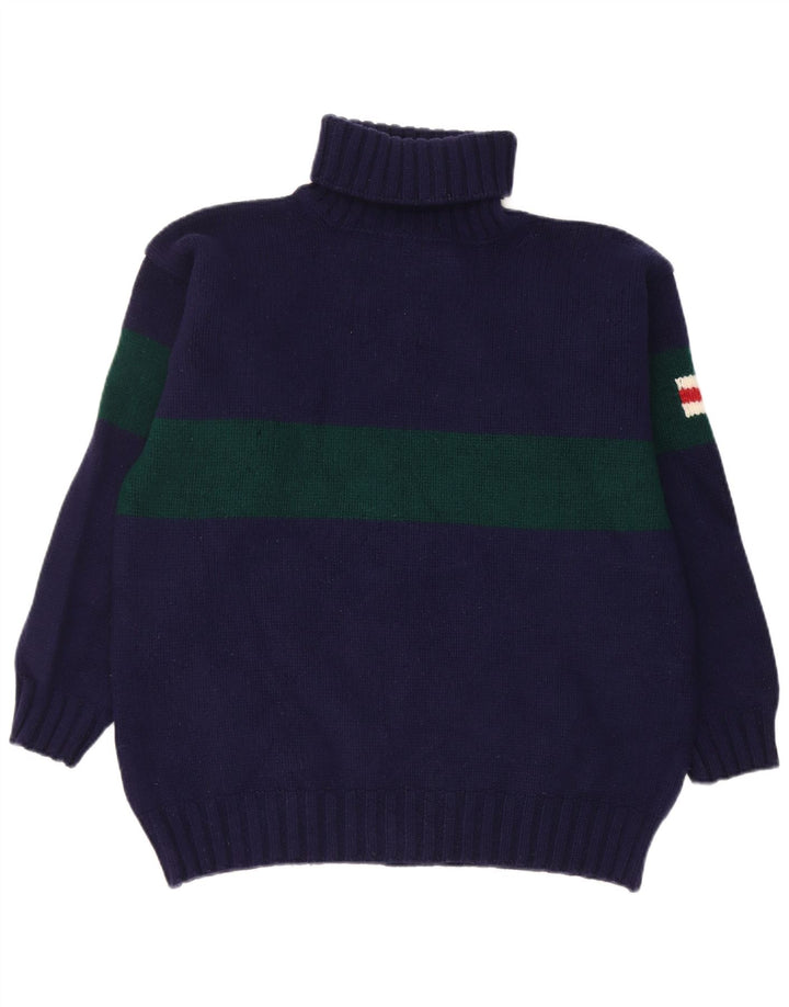 Suéter feminino Hackett com gola redonda Reino Unido 18 XL azul marinho lã colorblock