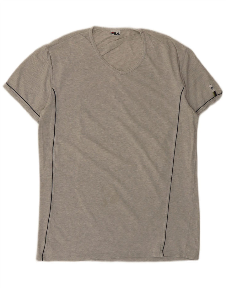 Camiseta masculina Fila Top pequeno cinza manchado