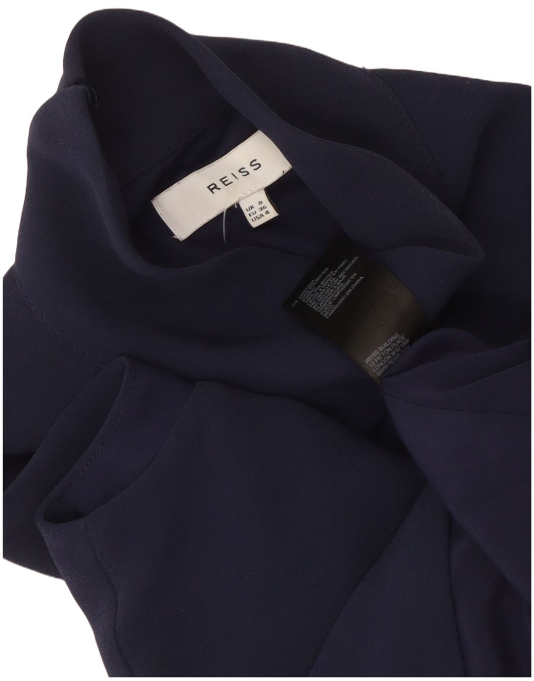 Macacão feminino Reiss sem mangas UK 8 pequeno poliéster azul marinho