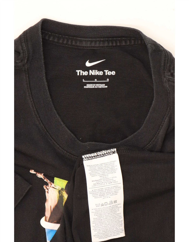Camiseta gráfica masculina Nike grande algodão preto