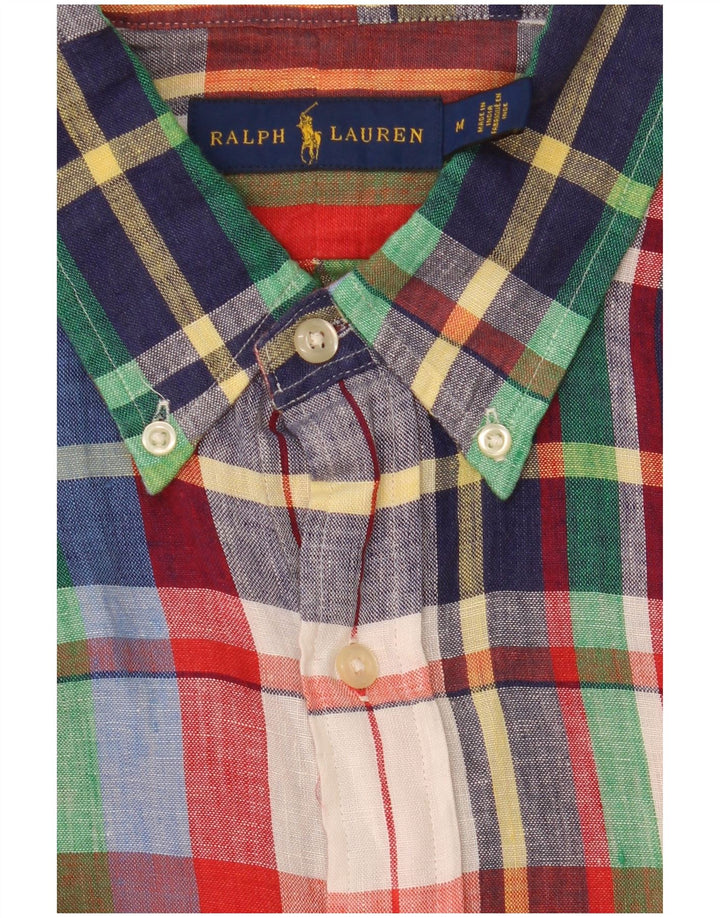 Ralph Lauren Camisa masculina média xadrez multicolorida