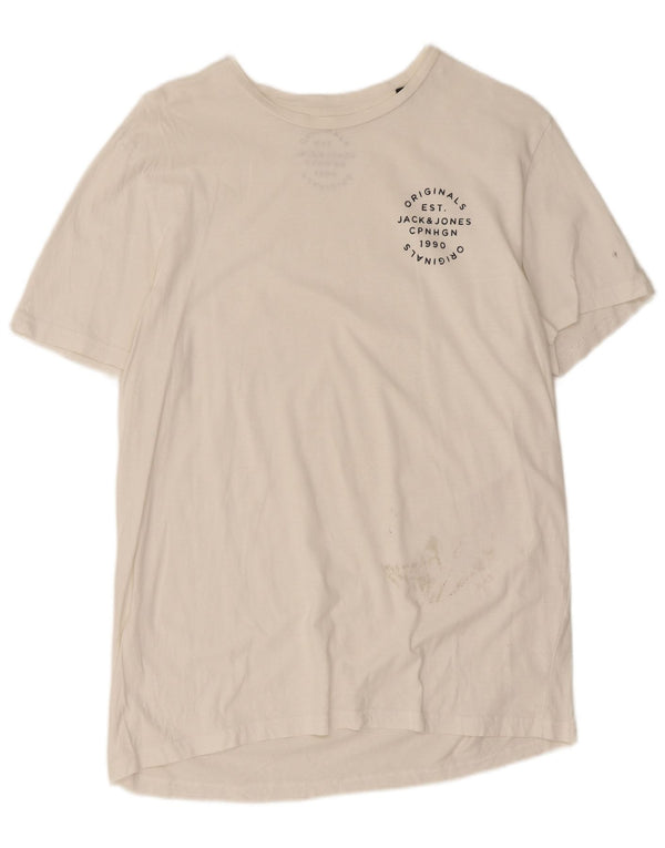 Camiseta masculina Jack & Jones grande algodão branco