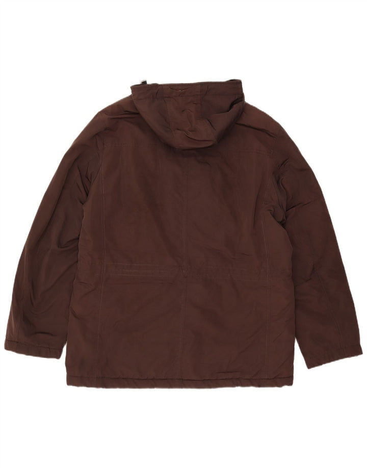 Jaqueta utilitária masculina Napapijri com capuz UK 40 grande poliéster marrom