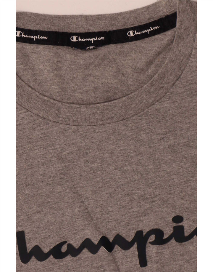 Campeão Camiseta Masculina Graphic Top Cinza Médio