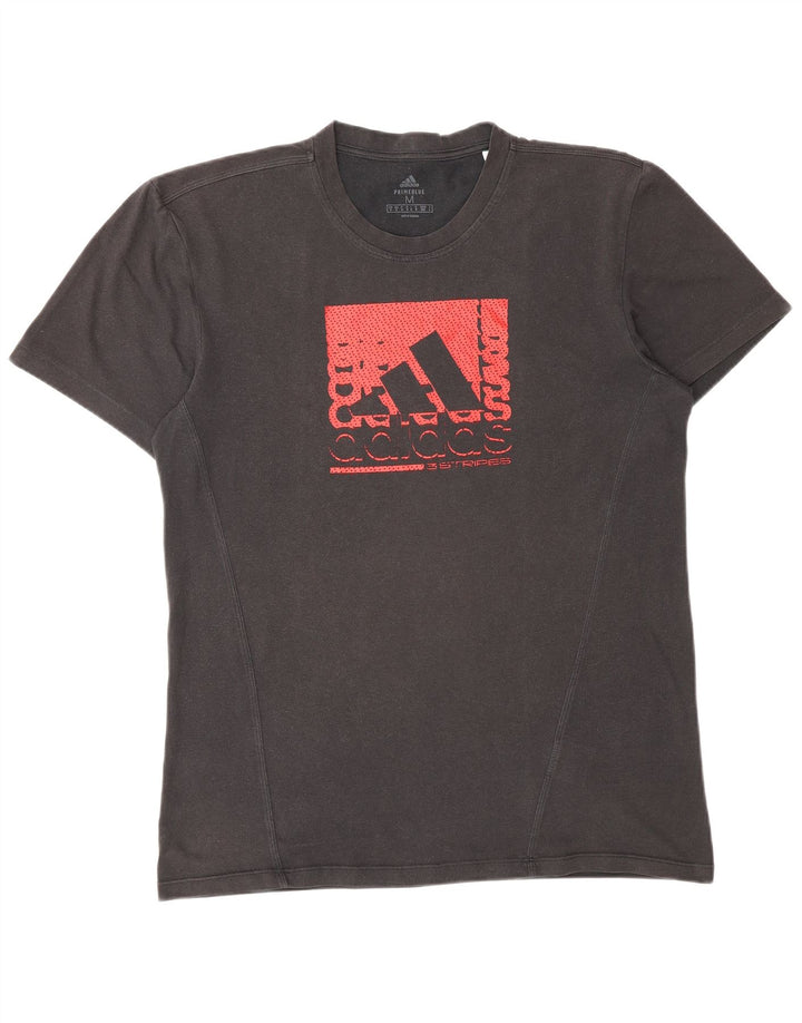 Adidas Mens Graphic T-Shirt Top Médio Poliéster Preto